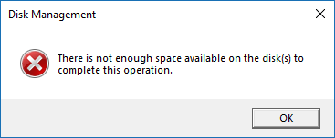 Shrink error