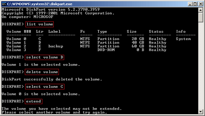 Extend error